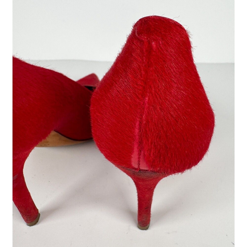 Celine Paris Women's Red Pony Hair Fur Pointed Toe Pumps EU 39.5 US 9.5 $720 - Picture 10 of 13
